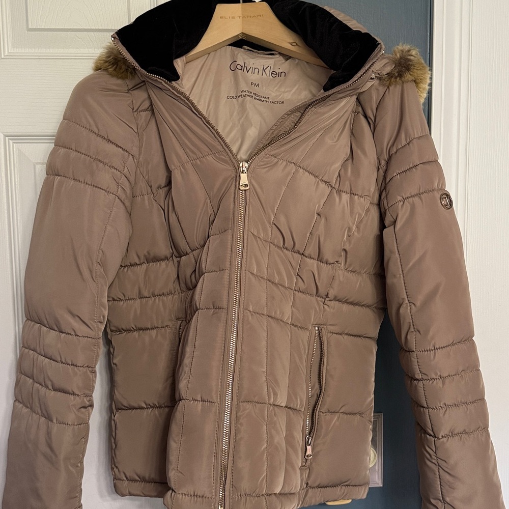 Calvin Klein Beige Quilted Jacket